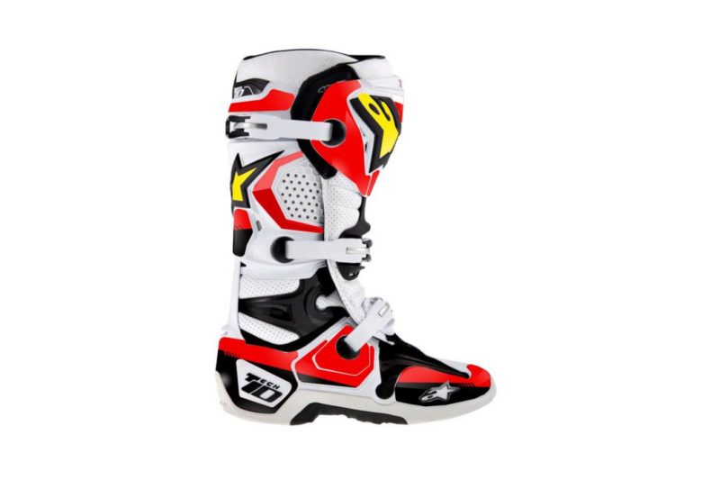 MX Stiefel Boots Alpinestars Tech10 Tech 10 Custom Design Decal Kit erstellen Rot Gelb Weiß
