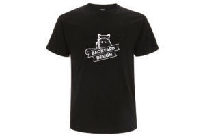 Backyard Design T Shirt Main Logo Schwarz Black Front Racoon BYD Clothing Motocross MX Tee